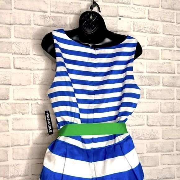 NWT Kim Rogers Career Striped Fit & Flare Swing Dress Size 14 - Picture 6 of 7